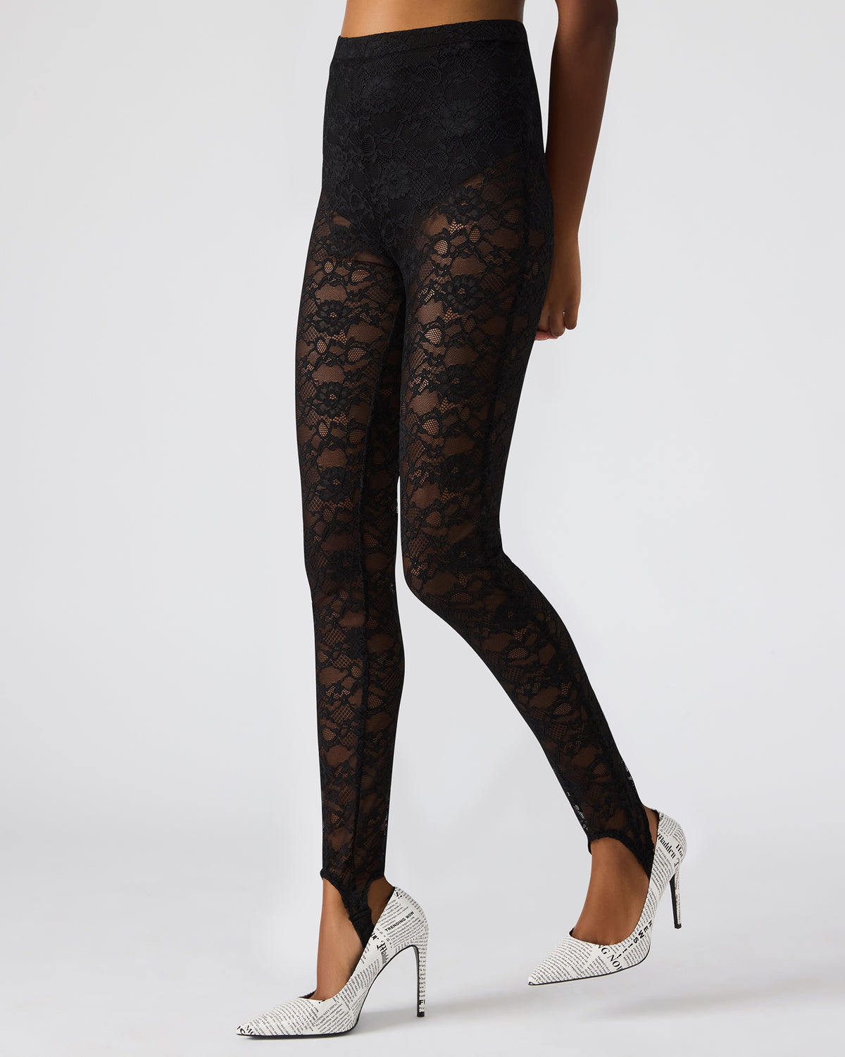 SANDRINE Black Lace Mesh Women's Pant