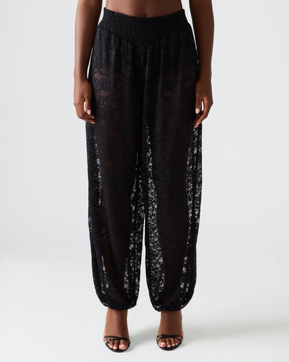 ALARA Black Lace Mesh Overlay Women's Pant