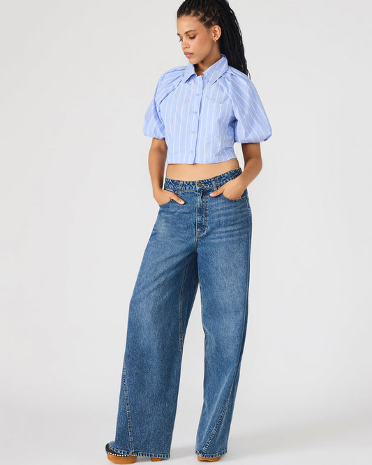 MELLIE Midnight Blue Denim Wide-Leg Women's Jeans