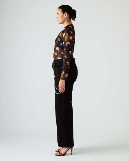 SWIFT Black Wide-Leg Denim Chain Women's Jean