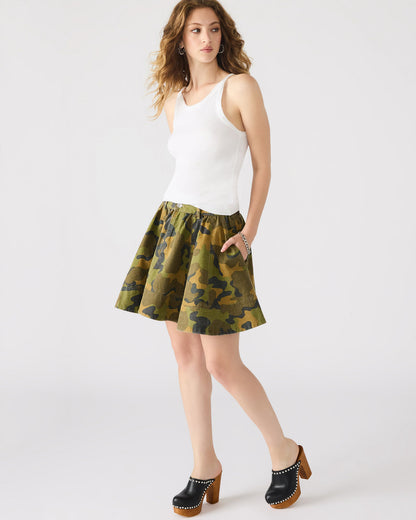 SLOAN Camouflage Mini Denim A-Line Women's Skirt