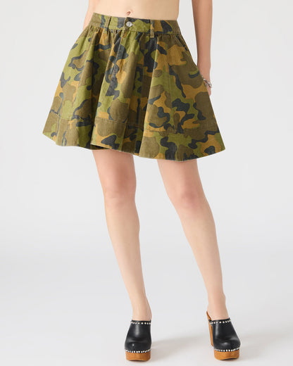SLOAN Camouflage Mini Denim A-Line Women's Skirt