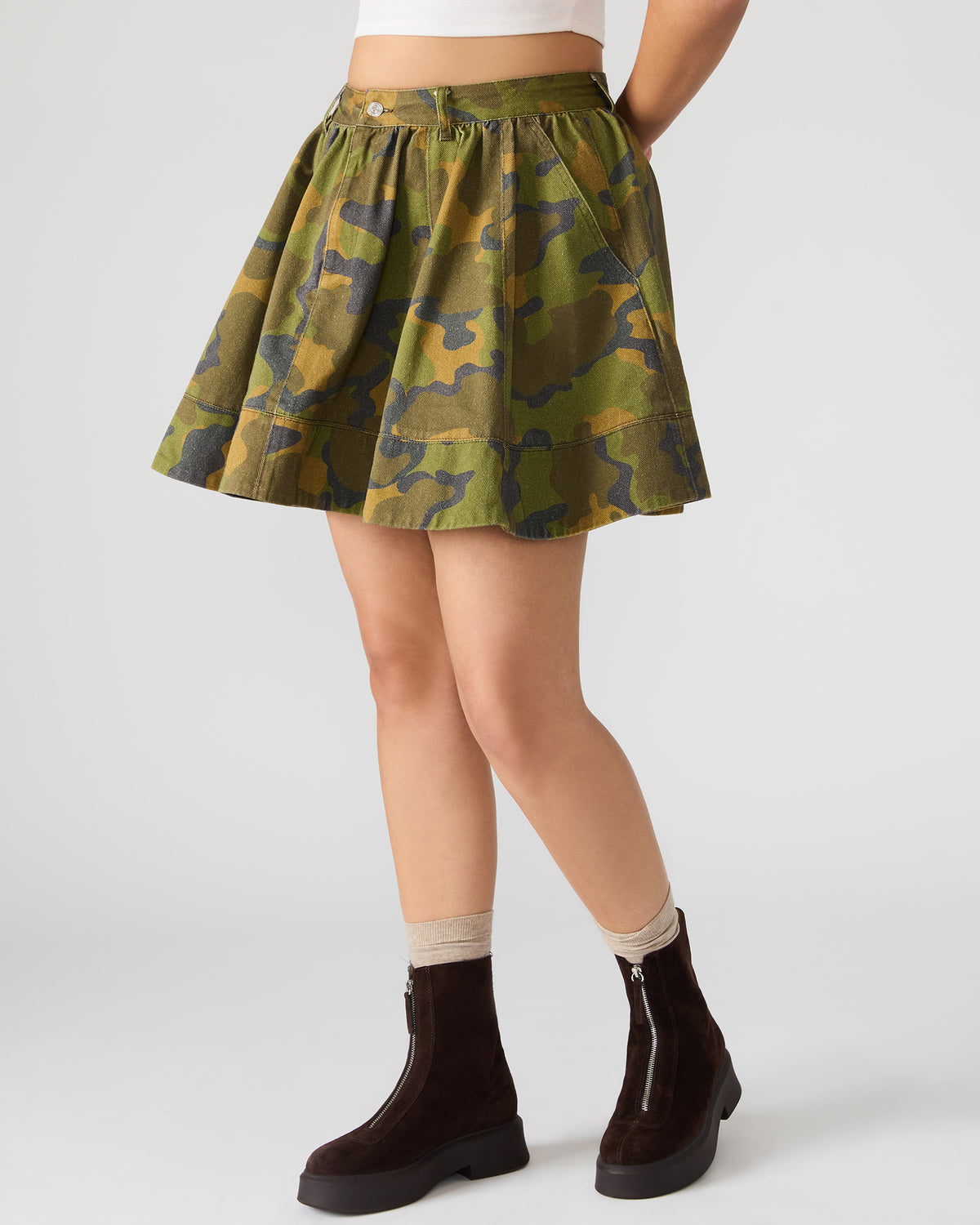 SLOAN Camouflage Mini Denim A-Line Women's Skirt