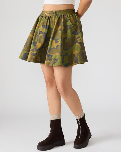 SLOAN Camouflage Mini Denim A-Line Women's Skirt