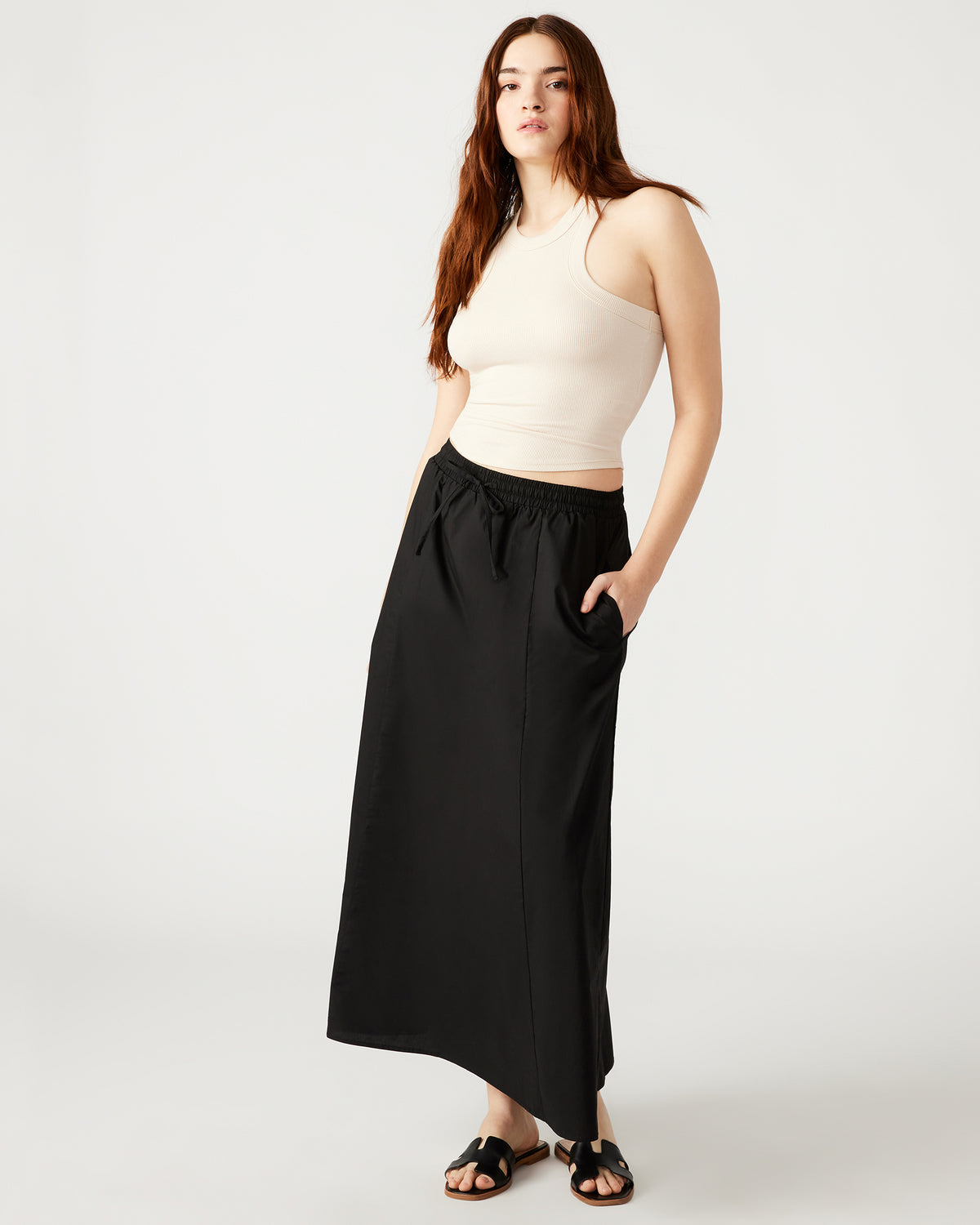 SUNNY Skirt Black | Women's A-Line Maxi Skirt