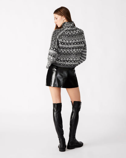 AVIVA Skirt Black | Women's Faux Leather Mini Skirt