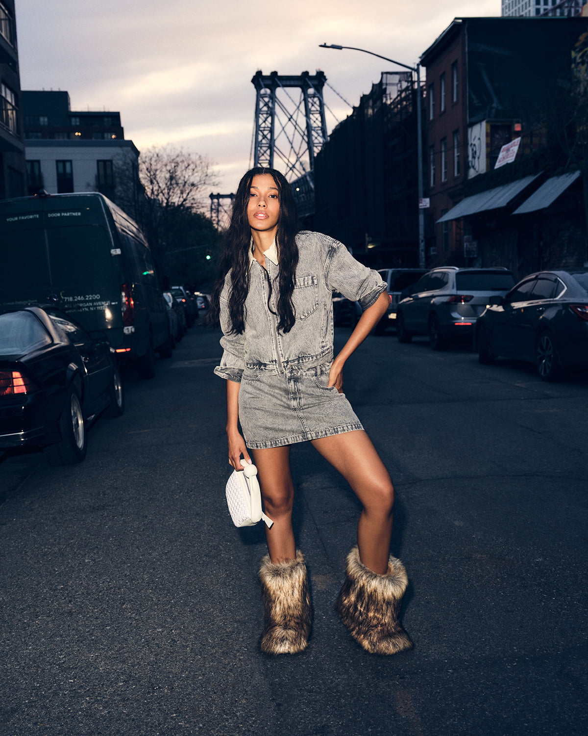 ABACO Light Grey Women's Denim Skirt