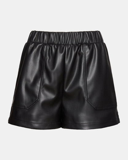 FAUX THE RECORD Short Black | Women's Faux Leather Short