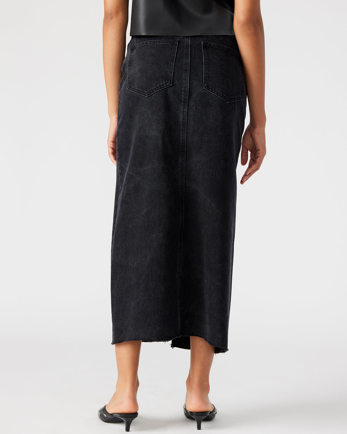 AVANI Denim Skirt Black | Women's Denim Maxi Skirt
