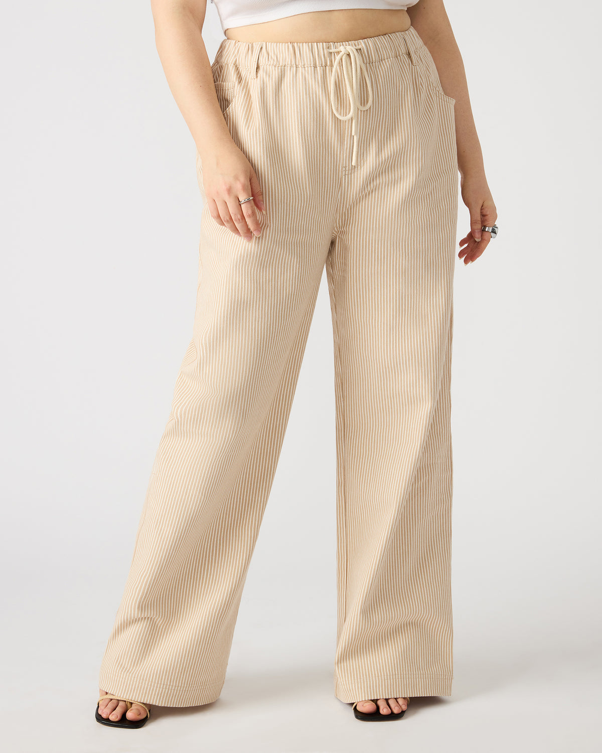MINORCA Khaki Women's Wide-Leg Tie-Front Pant