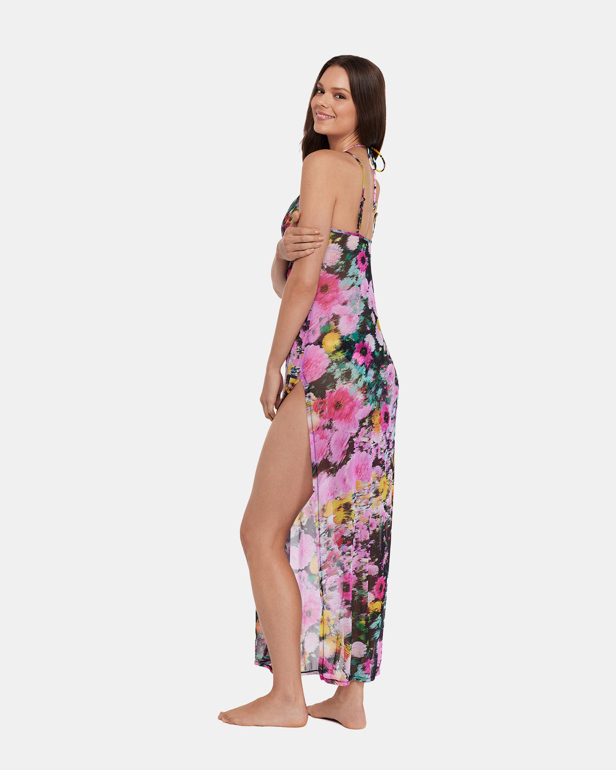 DAZEY FIELDS MULTI BIKINI COVER-UP Flowy Mesh Women's Swim Cover-Up