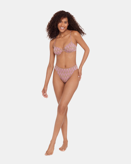 CHEVRON SHINE BIKINI BOTTOM Purple Women's Bikini Bottoms