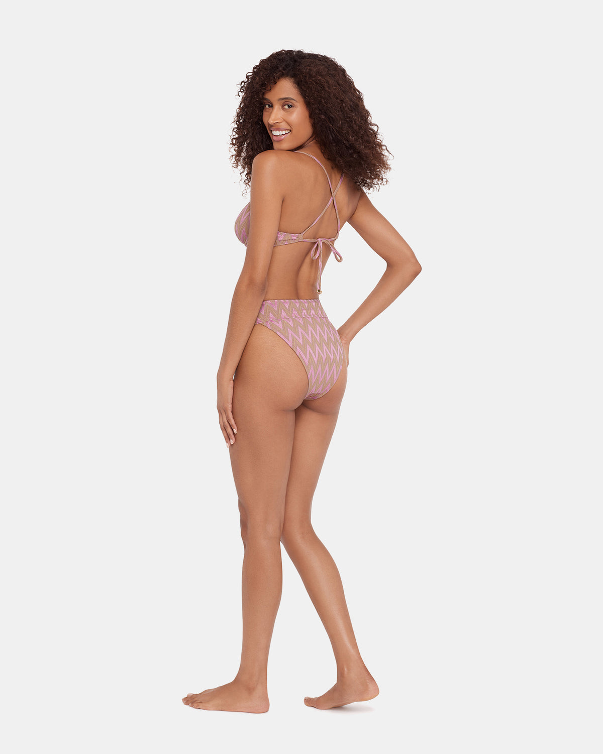 CHEVRON SHINE BIKINI BOTTOM Purple Women's Bikini Bottoms