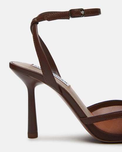 ALLIANCE Mesh Brown Pointed-Toe Pump Women's Heel