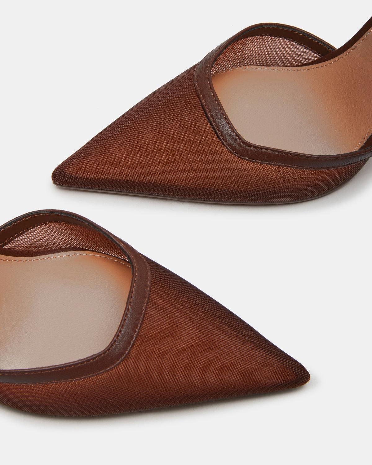 ALLIANCE Mesh Brown Pointed-Toe Pump Women's Heel