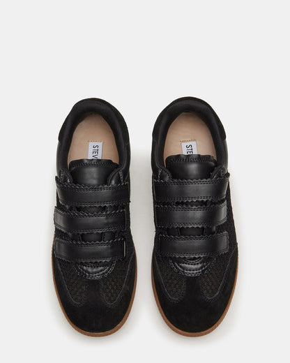 MOMENTUM Mesh Black Women's Velcro Low-Top Sneakers