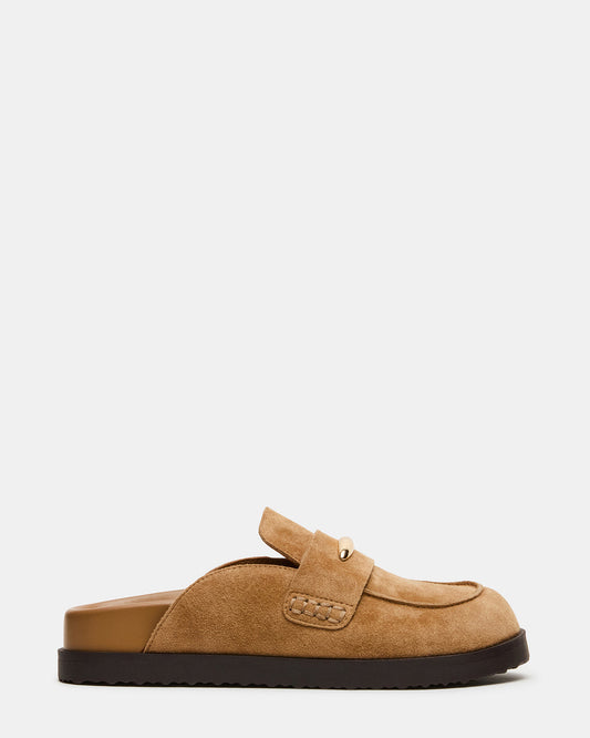 TOBIN Chestnut Suede Slip-On Mule Women's Flat