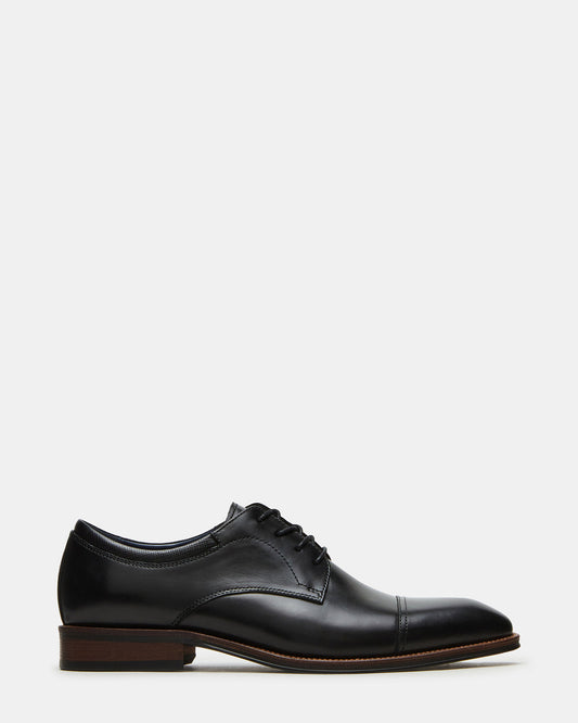 HASEN Black Leather Men's Lace-Up Dress Shoe