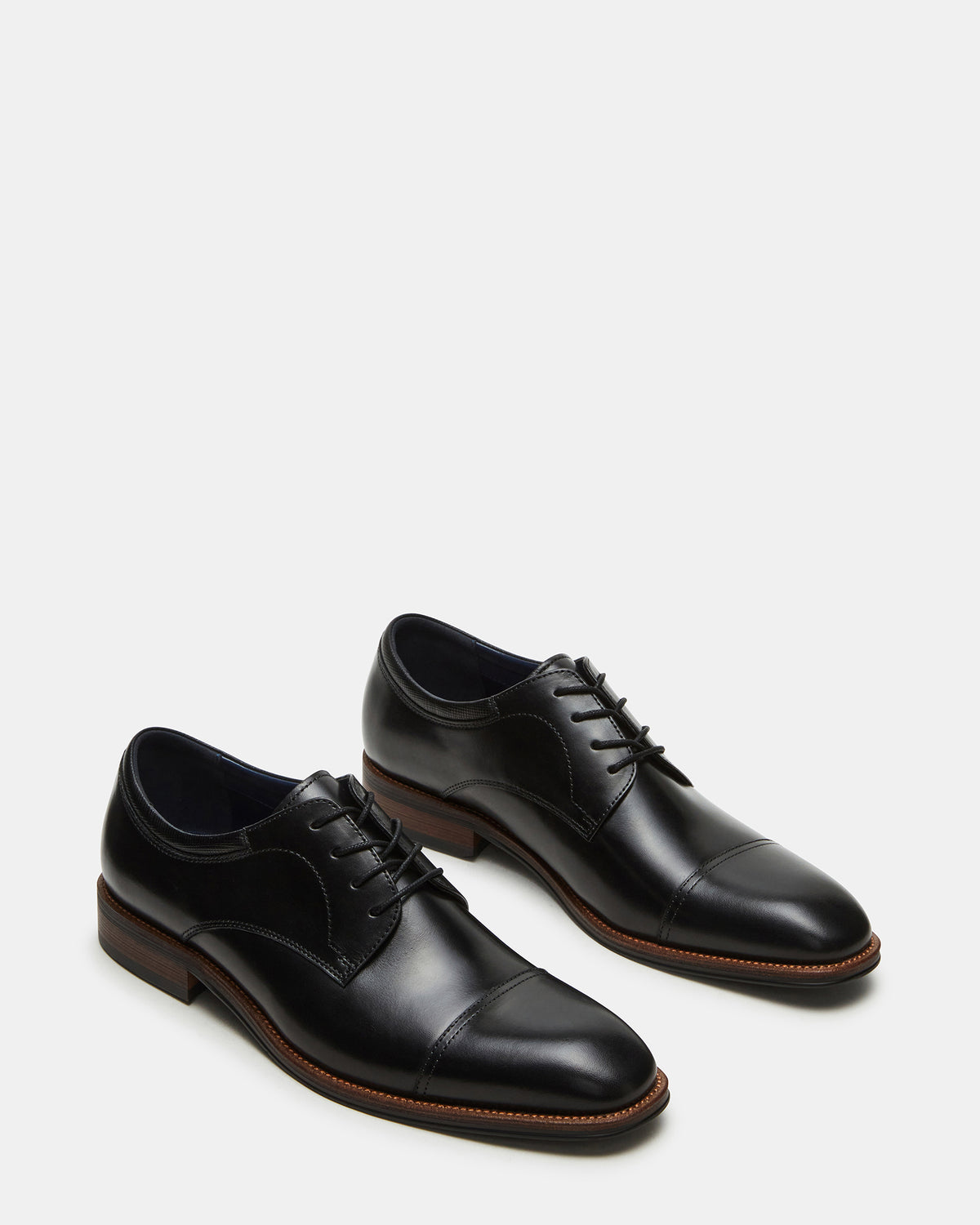 HASEN Black Leather Men's Lace-Up Dress Shoe
