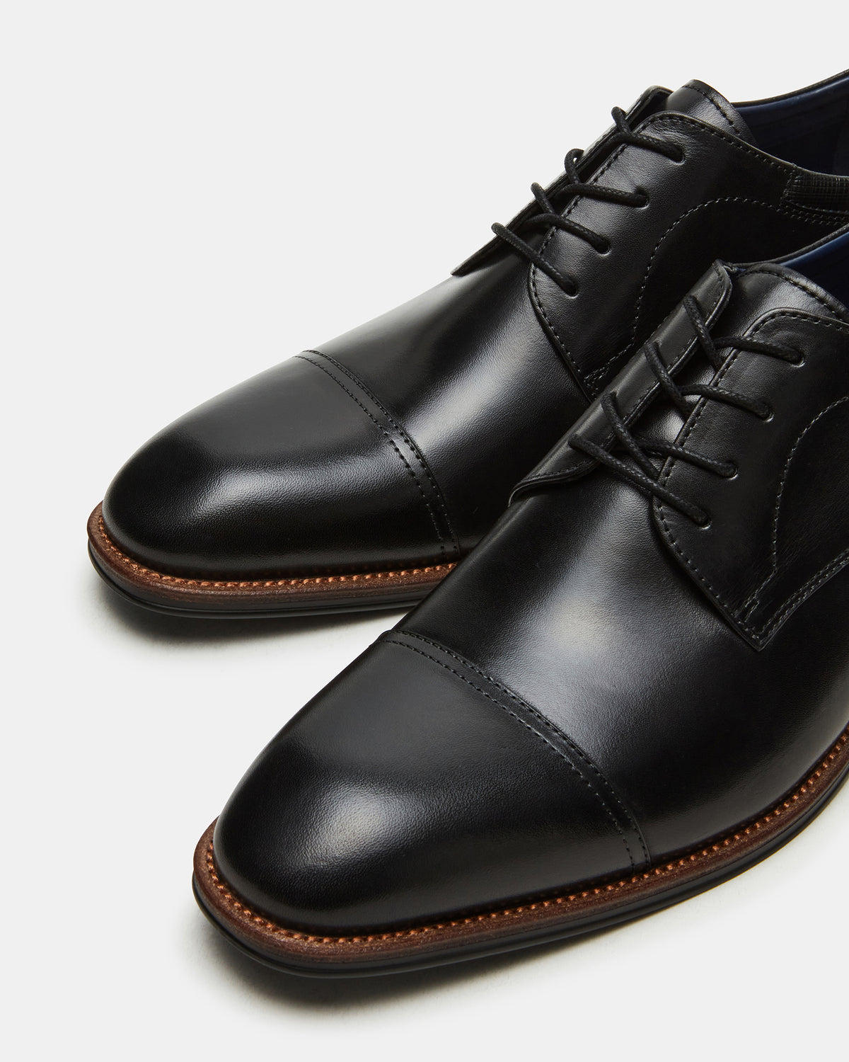 HASEN Black Leather Men's Lace-Up Dress Shoe